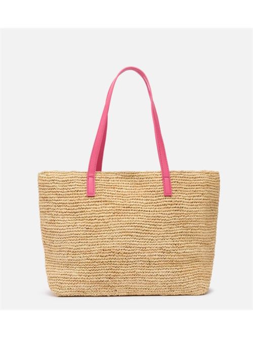 Rafia City Mid Bag beige con logo Saint Barth ricamato MC2 SAINT BARTH | RAFC002 - TEX0001-01329H.01329H